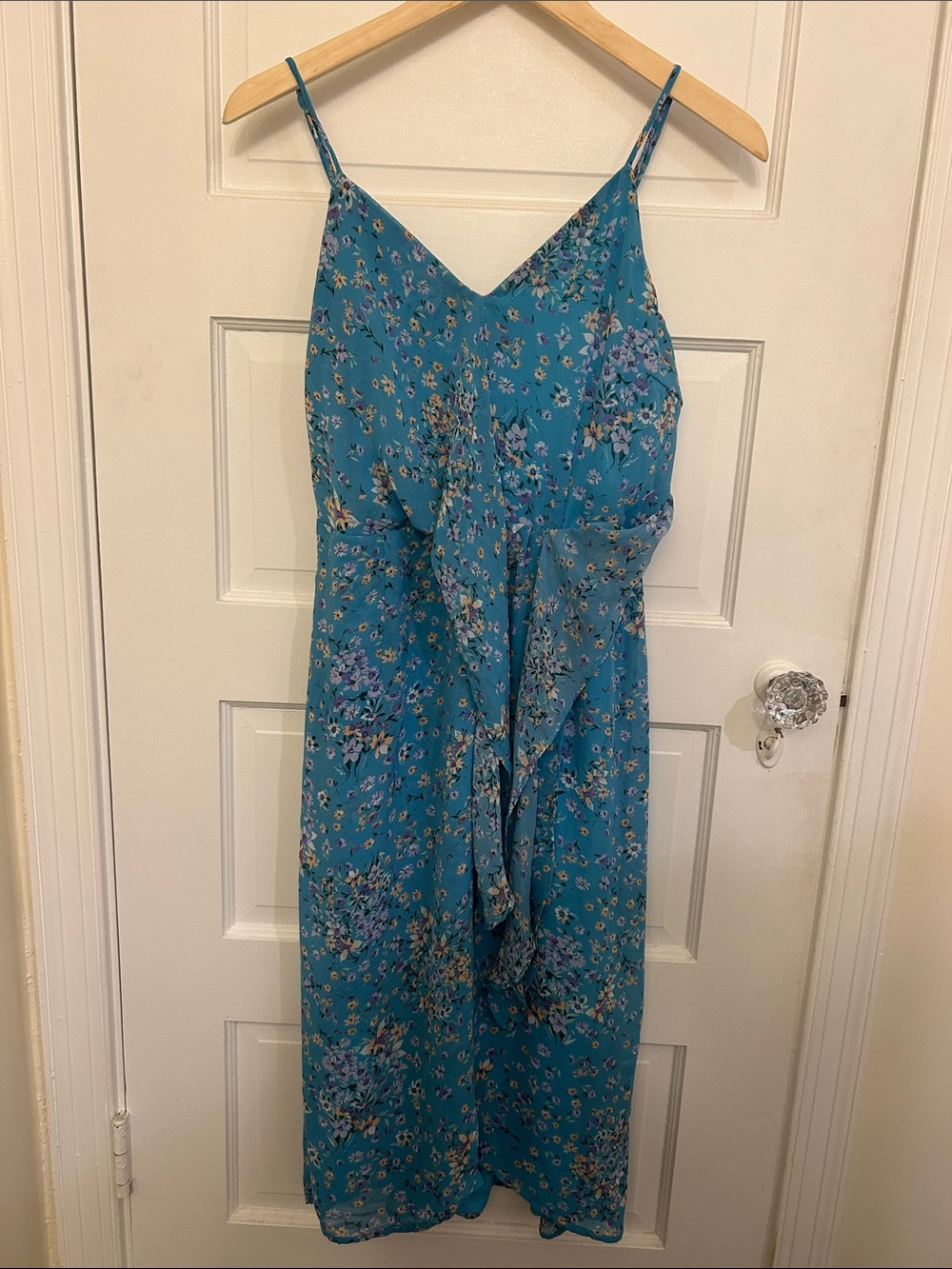 🛍 2/$18 Eclair Teal Floral Spaghetti Strap Midi Dress